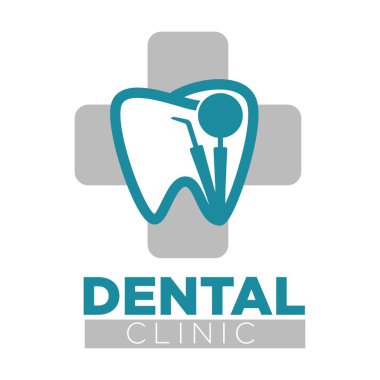Diş Kliniği vektör minimalist simgesi