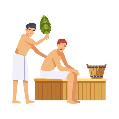 Sauna ve spa yordamlar beyaz vektör simgesine izole kadın tarafından