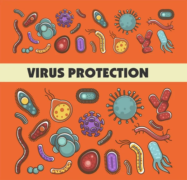 Cartel Informativo Sobre Virus Bacterias Para Infografías Médicas Ciencias Bacteriológicas — Archivo Imágenes Vectoriales