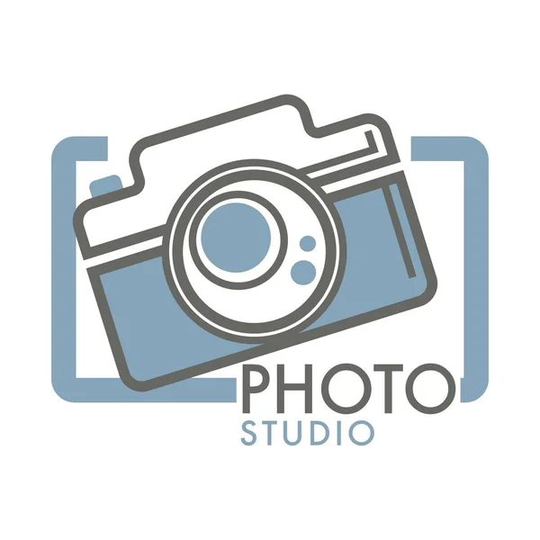 Fotocamera Studio Fotografico Con Obiettivo Vetro Nell Icona Del Vettore — Vettoriale Stock