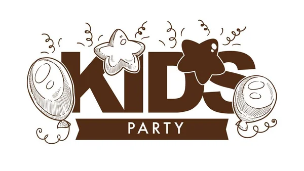 Kid Party Evenement Feest Decoratie Met Luchtballons Opblaasbare Van Stervorm — Stockvector