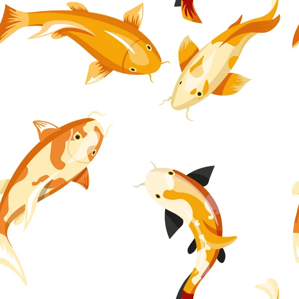 Fisch Exotische Kaltblütige Tiere Nahtlose Muster Vektor Symbol — Stockvektor