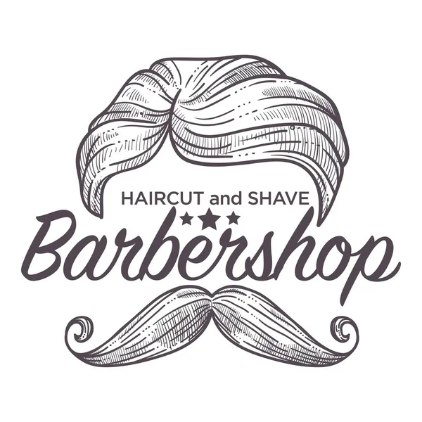 Saç Kesimi Tıraş Logo Styling Erkekler Için Berber Servisi — Stok Vektör