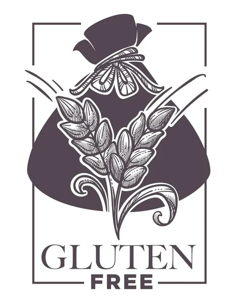Glutenfreie Produkte Poster Mit Weizenvektorsymbol — Stockvektor