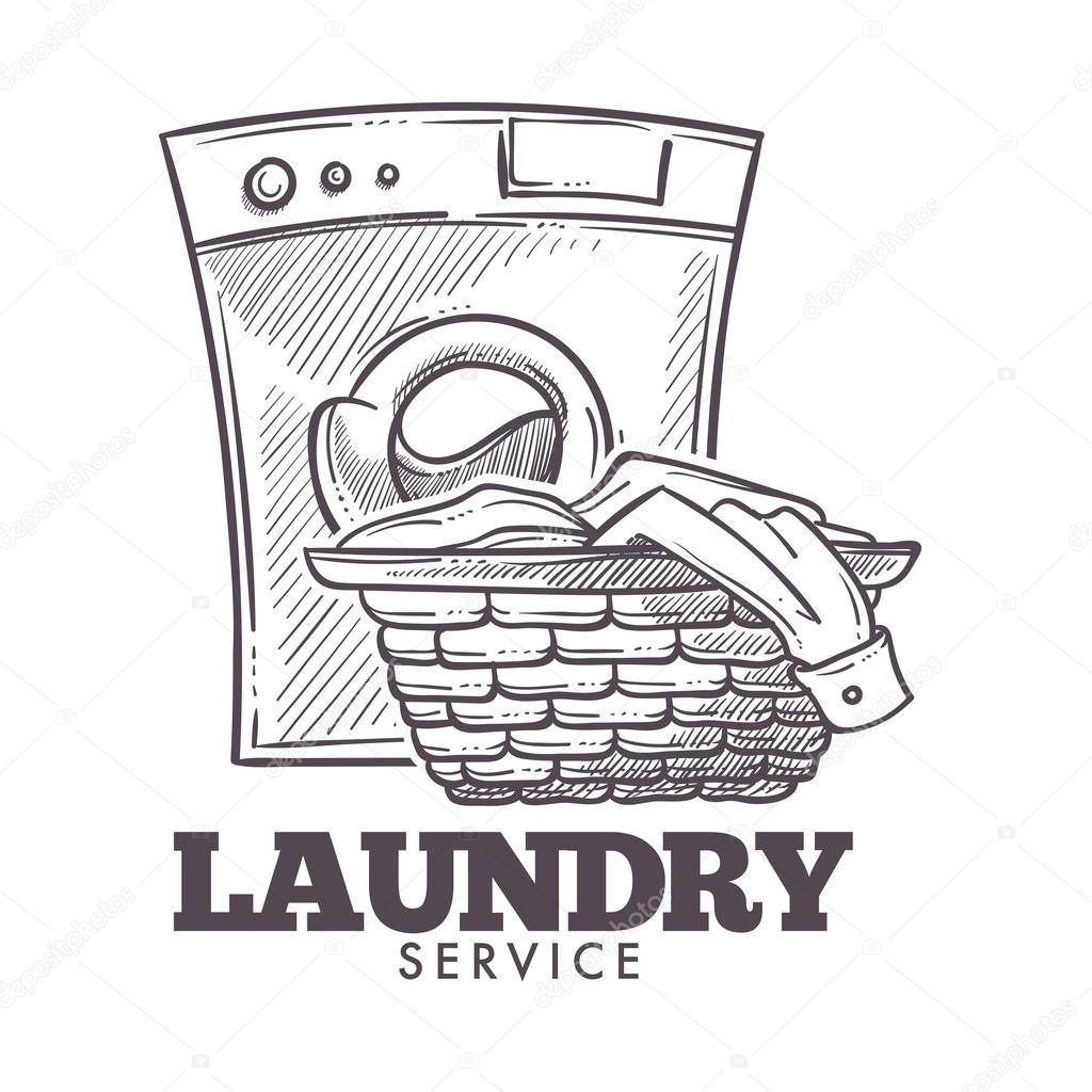 Laundry room open daily everyday public service vector icon