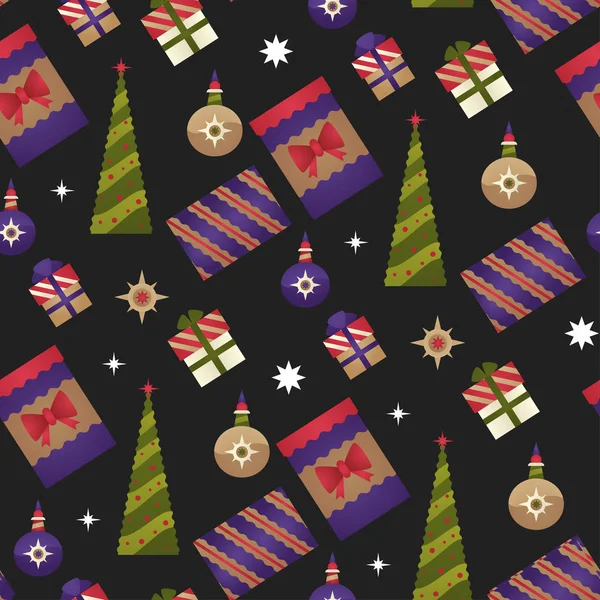 Vacaciones Navidad Patrón Vector Sin Costuras Navidad — Archivo Imágenes Vectoriales