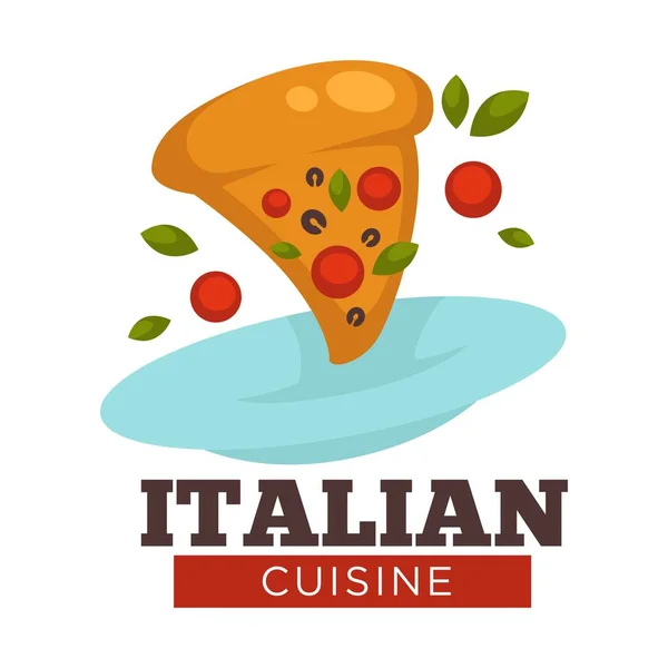 Pizza Cocina Italiana Plato Comida Rápida Sabrosa Comida Con Tomates — Vector de stock