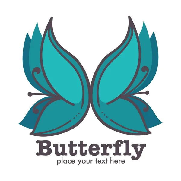 Logo Grafiki Streszczenie Etykieta Plakat Projekt Kształcie Motyla — Wektor stockowy