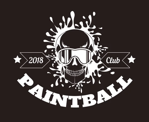 Paintball Sportclub Monochrome Logotype — Stockvector