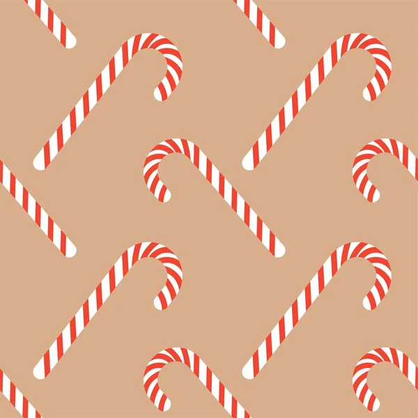 Candy Sticks Striped Twisted Print Winter Holiday Vector — Stock Vector