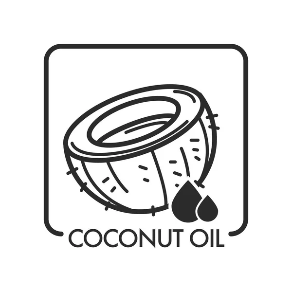 Oleju Kokosowego Szkic Wektor Zarys — Wektor stockowy