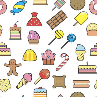 Soğuk dondurma tatlı çıtır gofret seamless modeli, vektör. 