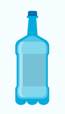 Tatlı su, vektör çizim beyaz arka plan üzerinde büyük mavi plastik şişe.