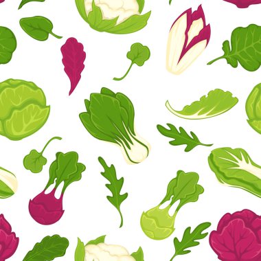 Salata marul ve lahana sebze seamless modeli