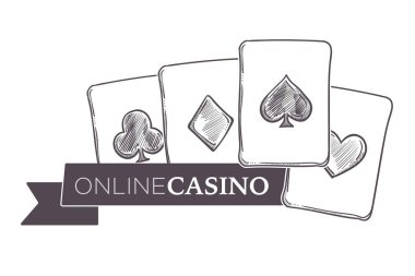 Casino Kumar etkinlik, tek renkli kroki anahat poster 