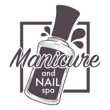 Manikür ve spa kroki logo veya afiş için tırnak