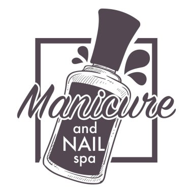 Manicure and nail spa sketch for logo or banner clipart