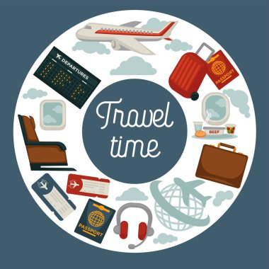 Seyahat poster tatil tatil, vektör için