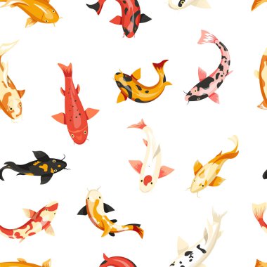 Balık egzotik hayvanlar seamless modeli, vektör. 