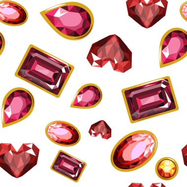 Taşlar ve elmas, değerli taşlar seamless modeli, vektör