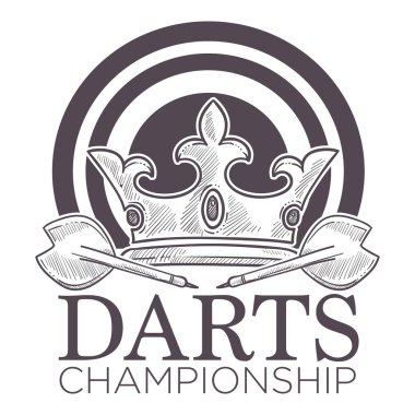 Dart Şampiyonası, turnuva kroki logo vektör.