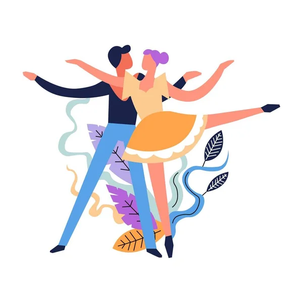 Μαθήματα Χορού Χορεύοντας Ζευγάρι Διάνυσμα — Διανυσματικό Αρχείο