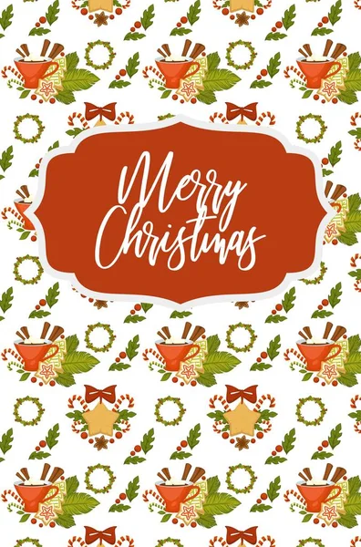 メリー クリスマスと幸せな新年に分離されたシームレス パターン ホワイト バック グラウンド — ストックベクタ