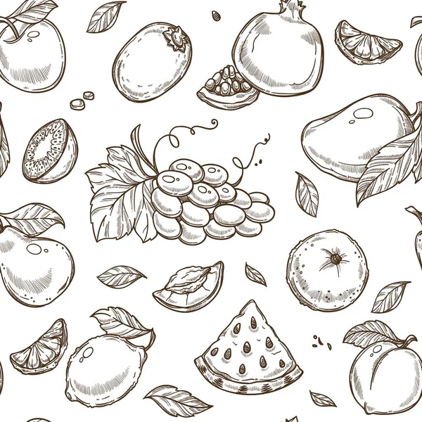 Fruits Croquis Motif Fond Vecteur — Image vectorielle