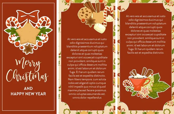 Frohe Weihnachten Und Ein Gutes Neues Jahr Plakat Mit Text — Stockvektor