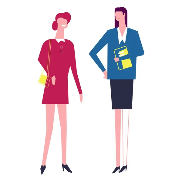 Mujeres Amigas Con Disfraces Trabajo Vector — Vector de stock