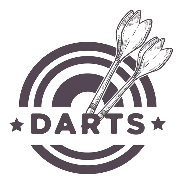 Dart Spel Throwers Cirkulär Darttavla Vektor — Stock vektor