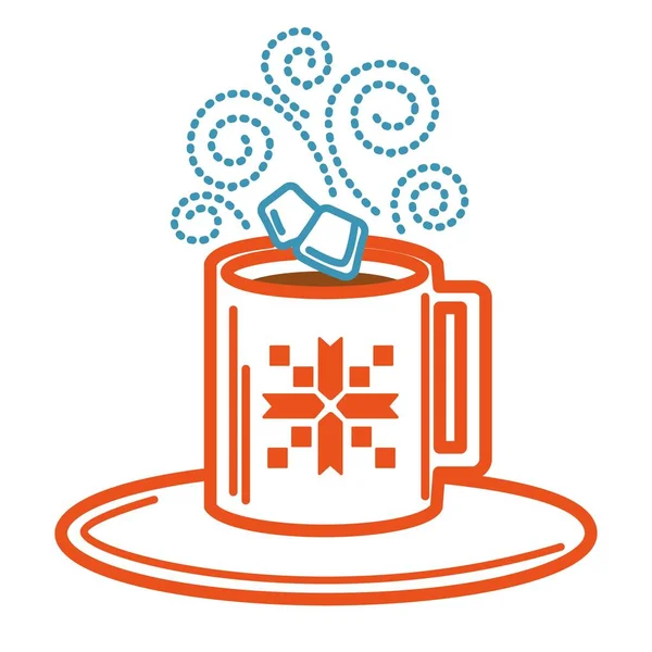 Різдво Чашкою Гарячої Кави Ізольований Вектор Значка — стоковий вектор