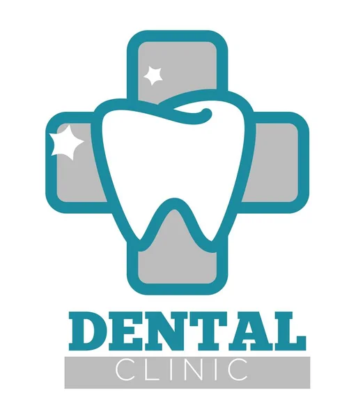 Clínica Dental Titulada Estomatología Logo Cartel Pancarta — Archivo Imágenes Vectoriales