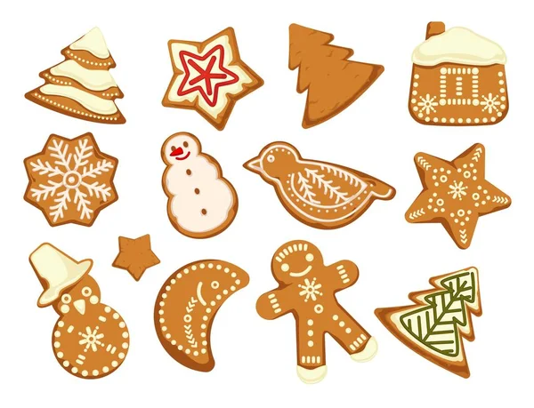 Happy Holidays Christmas Traditional Cookies Vector — Stock Vector