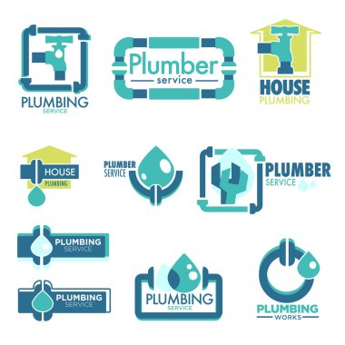 Tesisatçı ev servis tamir sızıntı ve boru sorunları, vektör 