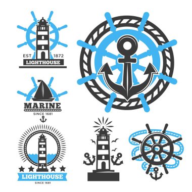 Deniz ve deniz logo şablonlar veya hanedan sembolleri
