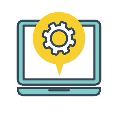 Bilgisayar ekranı ile bilgilerini, izole simge ayarlama 