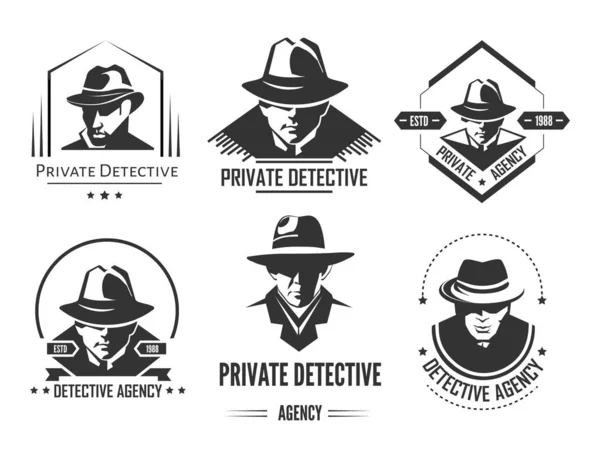 Приватний Детектив Рекламні Емблеми Вектор — стоковий вектор