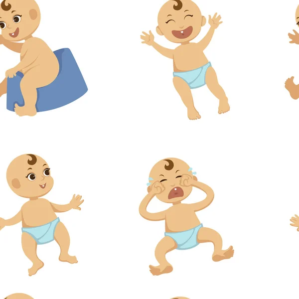 赤ちゃん幼児文字シームレス パターン ベクトル — ストックベクタ