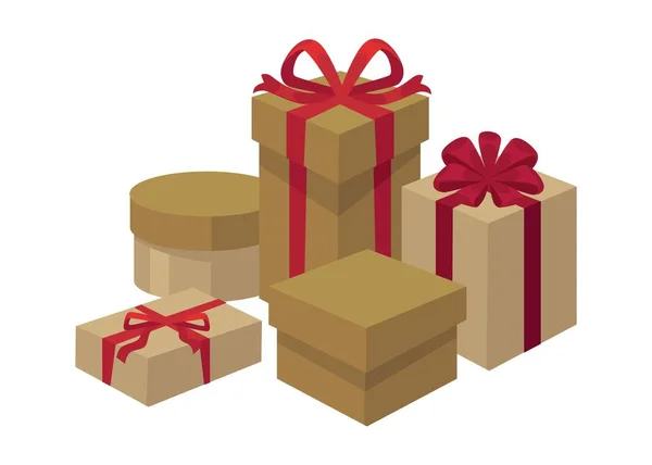 Cajas Regalo Diferentes Formas Vector — Archivo Imágenes Vectoriales