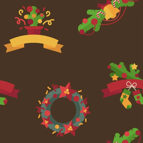 Prettige Kerstdagen Gelukkig Nieuwjaar Decoratie Elementen Vector — Stockvector