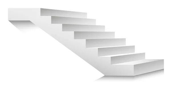 Escadas Escadas Escada Pódio Conjunto Escadas Brancas Vector Isolado —  Vetores de Stock