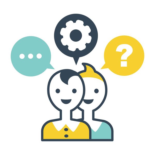 Voter confused, vector people from help service