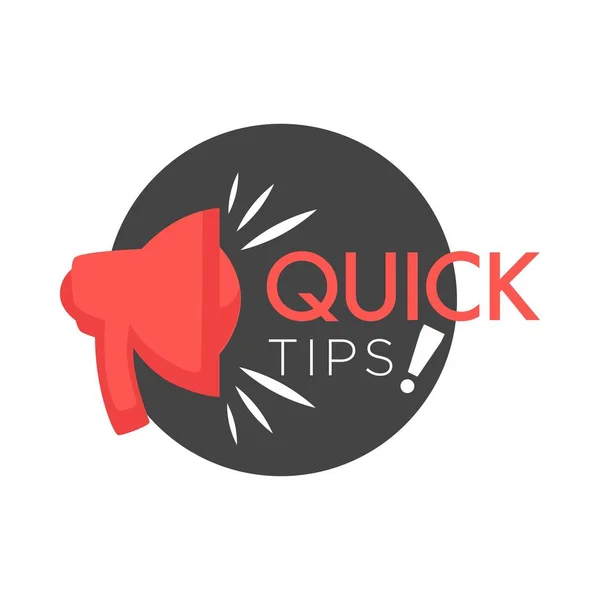 Quick Tips Poster Giving Advice Isolated White Vector Illustration — Stock Vector