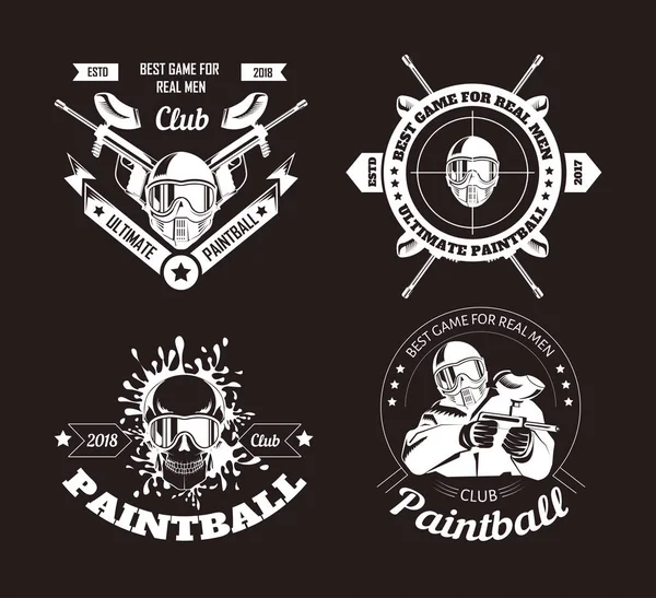 Paintball Jogo Esporte Clube Logotipo Modelos Vetor —  Vetores de Stock