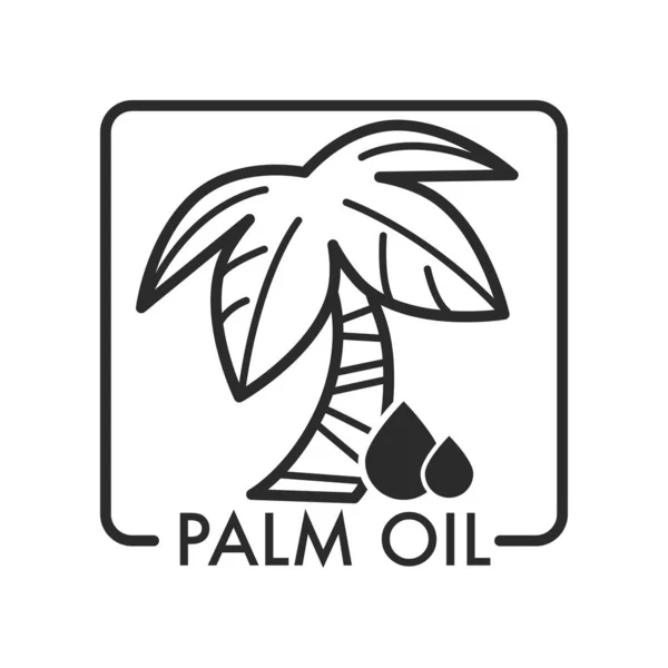 Palmöl Mit Öliger Flüssigkeit Und Baum Vektorisoliertes Symbol — Stockvektor