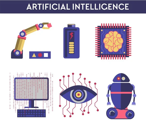 Intelligenza Artificiale Della Mente Umana Robot Illustrazione Vettoriale — Vettoriale Stock