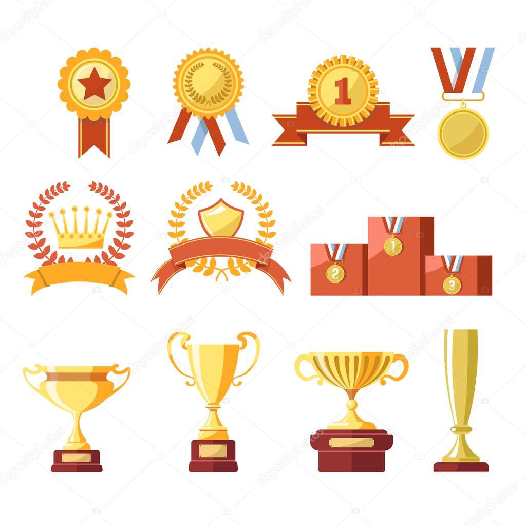 Awards of champion golden cup or goblet prize, Vector 