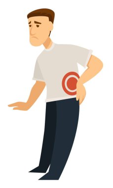 Hastalığınız ağrı ile adamım, vektör 