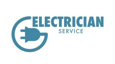 Elektrikçi servis izole simgesi logo şirket sorunlarını çözmek için vektör 